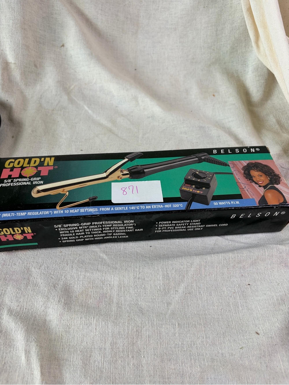 Belson Gold'N Hot 5/8" Spring-Grip Professional Iron - Black & Gold